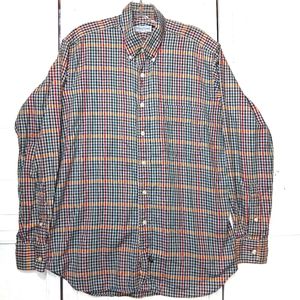 Bullock&jones vintage gingham flannel button down shirt size medium USA